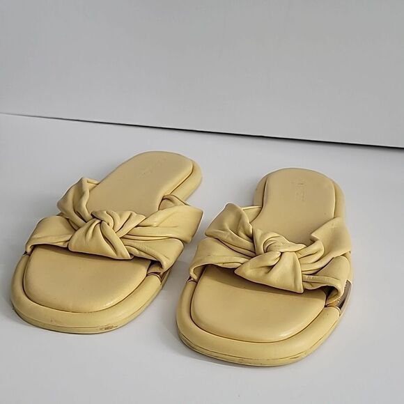 Coach Brooklyn Ivory Leather Knot Flat Slip On Sandals - Picture 5 of 9